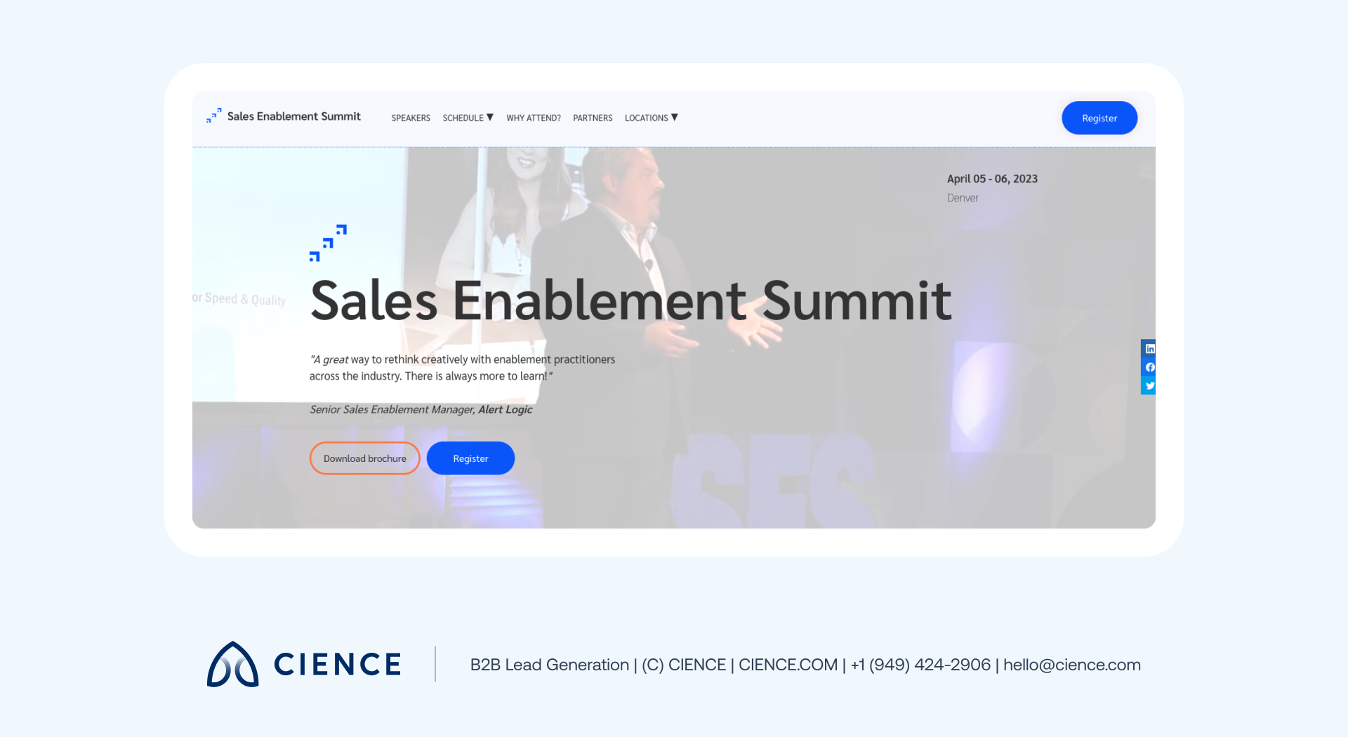 Panel of sales enablement experts speaking at the Sales Enablement Summit in Denver